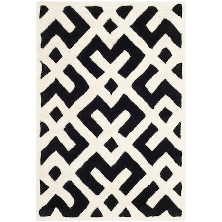 Safavieh Chatham Hand Tufted Square Rug- Black - Ivory- 7 x 7 ft. CHT719K-7SQ